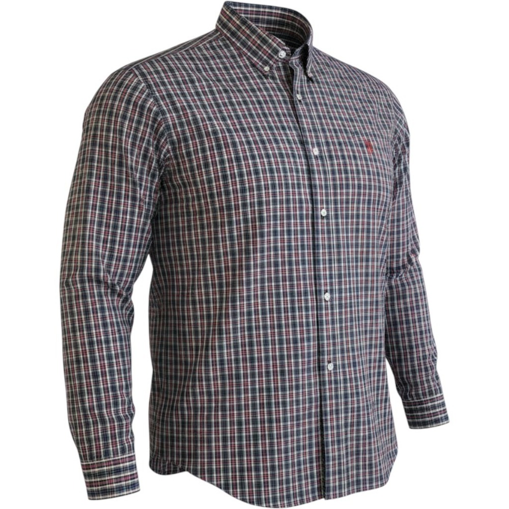RALPH LAUREN Blake Button Down Shirt Mens 2XL‎ Red Blue Plaid Cotton Long Sleeve